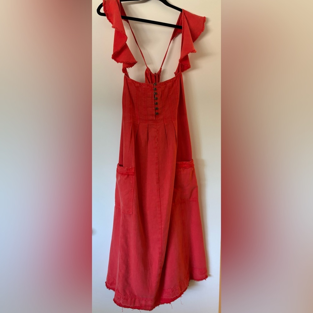 ANTHROPOGIE Orange light denim dress. Size xl